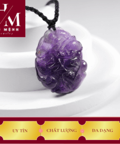 Mặt Dây Chuyền Khắc Rồng Đá Thạch Anh Tím