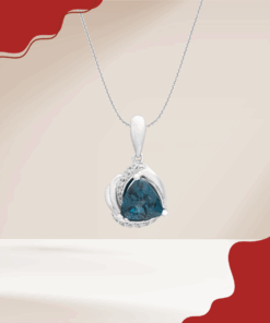 Mặt dây chuyền Vàng trắng 14K đính đá Topaz HM