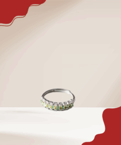 Nhẫn bạc đính hạt đá ngọc lục bảo emerald Ni 17