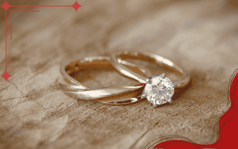 Nhẫn cưới vàng hồng hiện đại