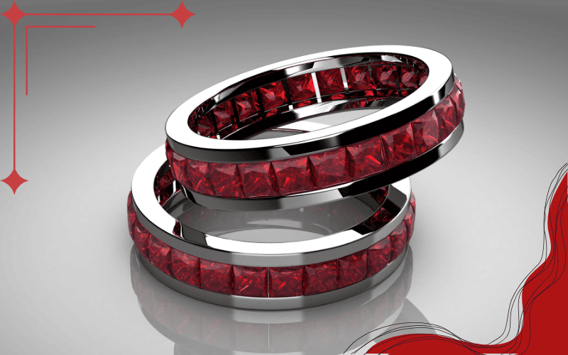 Nhẫn Ruby thiết kế cách điệu – hiện đại và cá tính