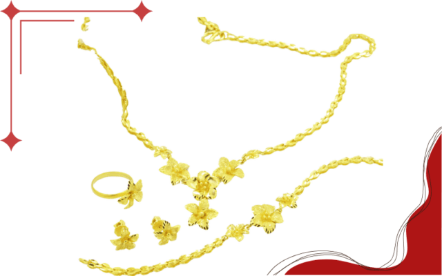Bộ Trang Sức Cưới Vàng 9999: