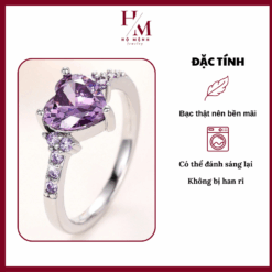 Nhẫn trái tim tím