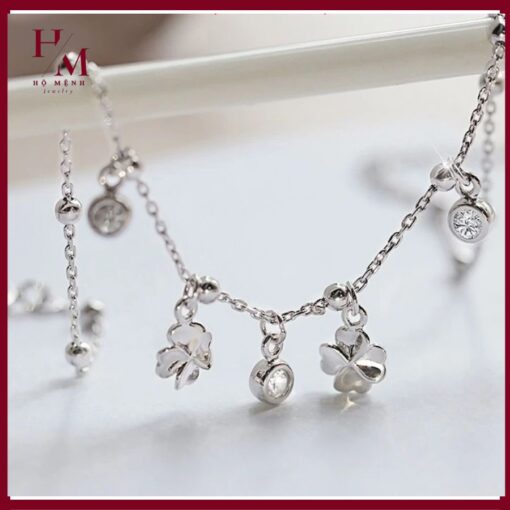 lắc chân cho nữ charm cỏ 4 lá