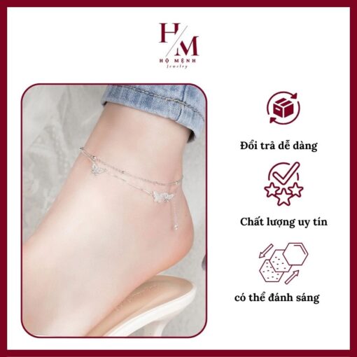 lắc chân đẹp bạc 925 đính đá cao cấp