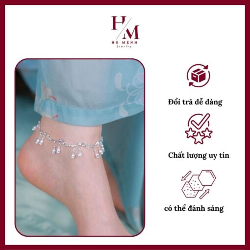 mẫu lắc chân đẹp hình hoa linh lan