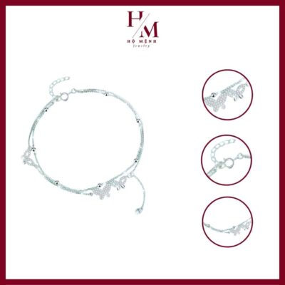 lắc chân đẹp bạc 925 đính đá cao cấp