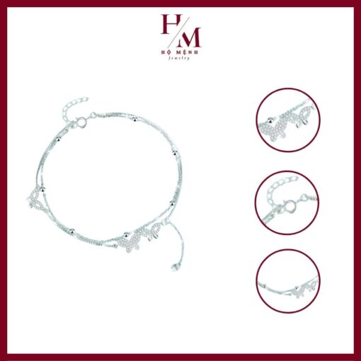 lắc chân đẹp bạc 925 đính đá cao cấp