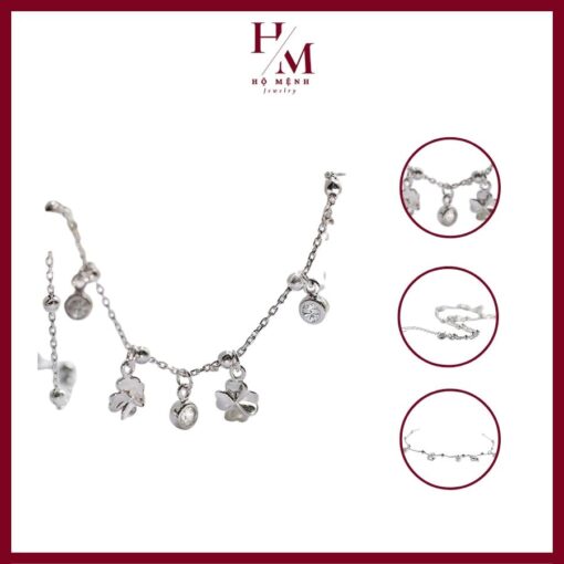 lắc chân cho nữ charm cỏ 4 lá