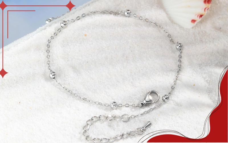 Mẫu lắc chân đẹp dạng mắt xích cá tính