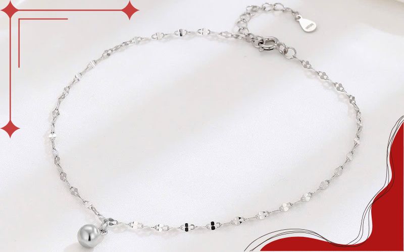 Lắc chân vàng trắng phong cách trẻ trung