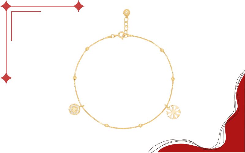 Các mẫu lắc chân nữ vàng 18K đa dạng và thời trang