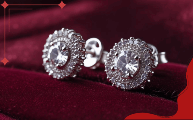 Khuyên tai bạc dáng nhỏ đính đá nhẹ nhàng