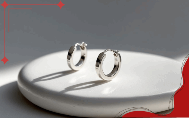 Khuyên tai bạc dáng nhỏ hình tròn ôm sát tai