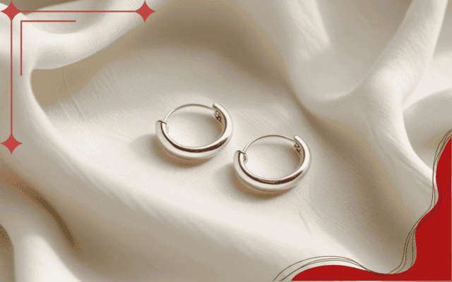 Khuyên tai bạc trơn đơn giản nữ dáng tròn nhỏ