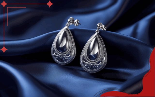 Khuyên tai bạc trơn đơn giản nữ hình giọt nước