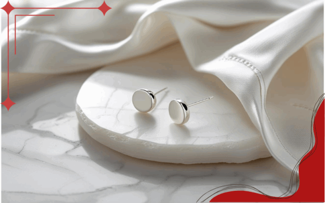 Khuyên tai bạc trơn đơn giản nữ phong cách tối giản