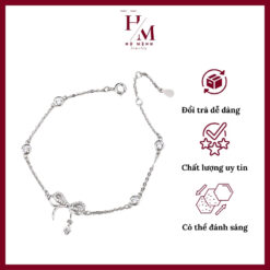 Vòng tay nơ treo hạt đá nhẩy lấp lánh
