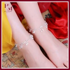 mẫu lắc chân đẹp hình hoa linh lan
